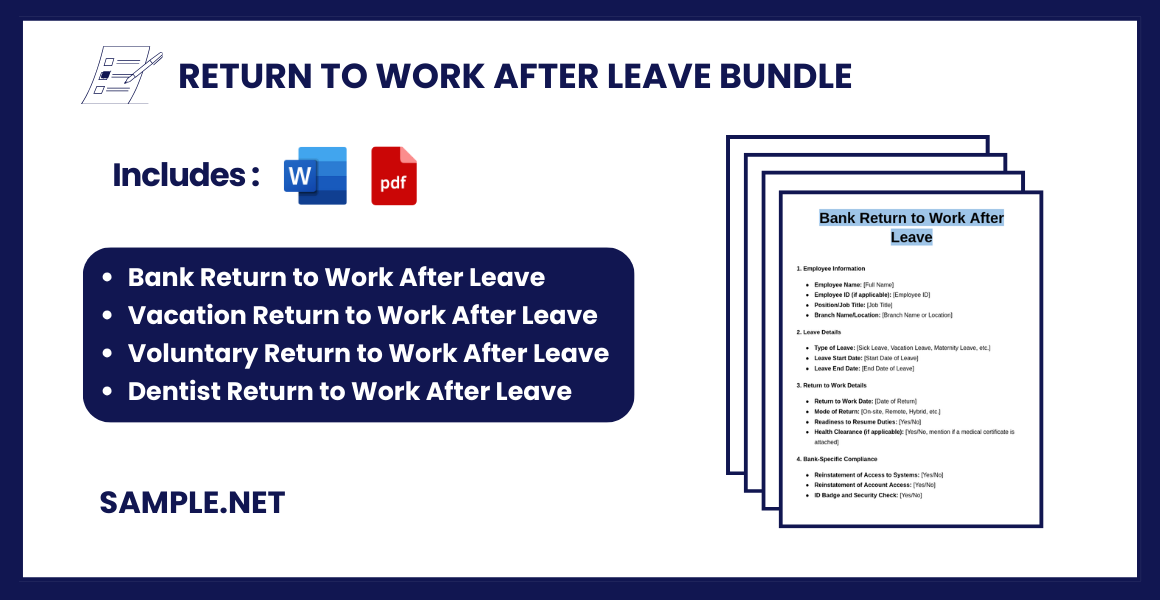 return to work after leave bundle