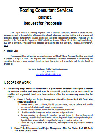 Roofing Consultant Services Contract Proposal
