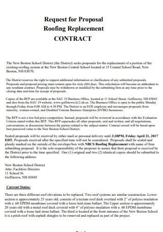 Roofing Replacement Contract Proposal