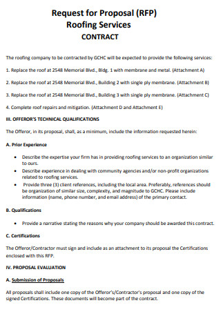 Roofing Service Contract Proposal