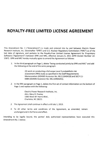 Royalty Free Limited License Agreement