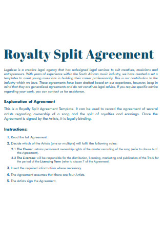 Royalty Split Agreement