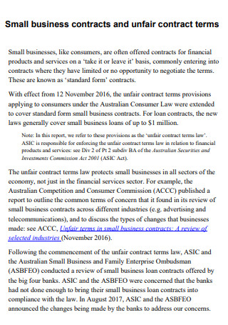 Sample Business Loan Contract