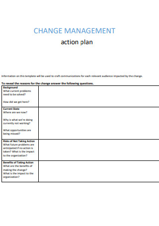 Sample Change Management Action Plan