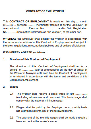 Sample Contract Worker
