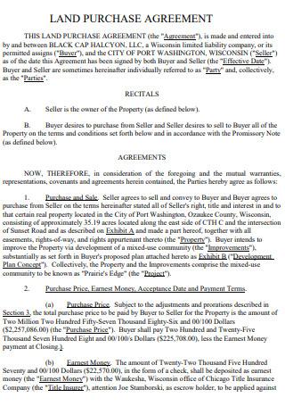 Sample Land Purchase Agreement