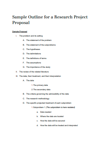 Sample Research Project Proposal