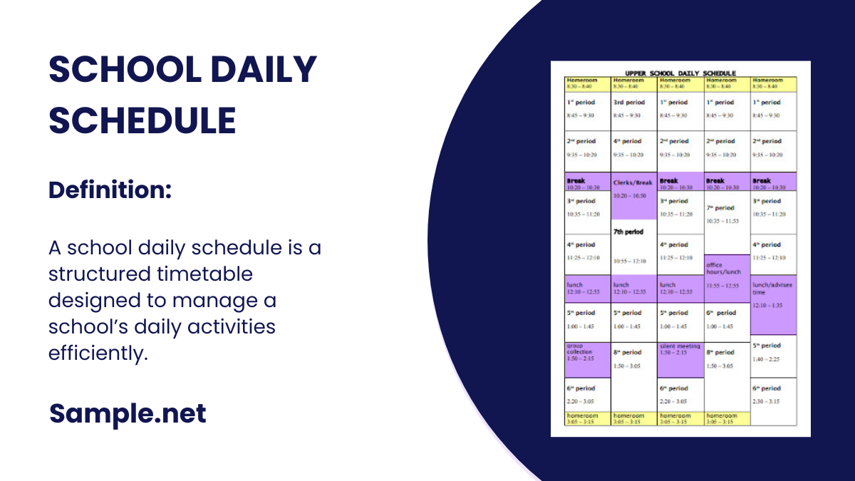 school daily schedule