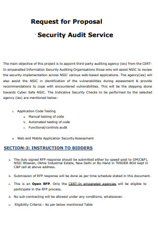 Security Audit Service Proposal