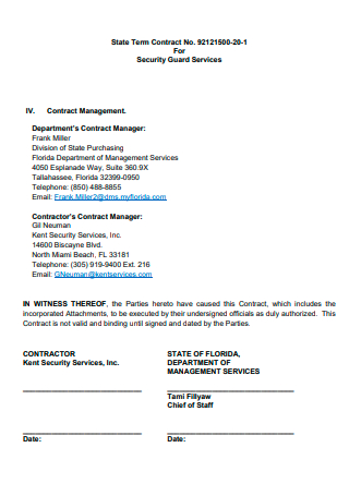 Security Guard Services Contract Template