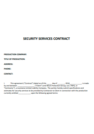 Security Services Contract Example