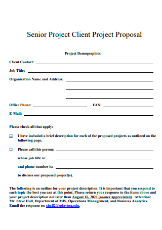 Senior Client Project Proposal