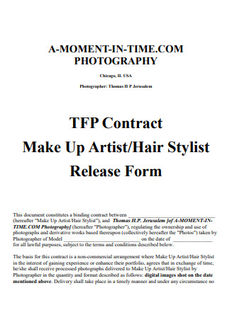 Simple Hair Stylist Contract
