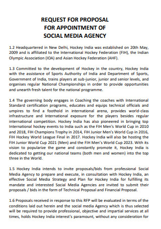 Social Media Agency Request for Proposal