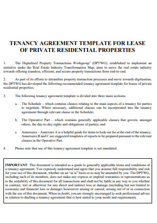 Standard Tenancy Lease Agreement