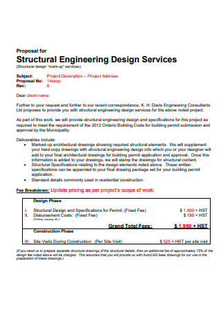 Structural Engineering Design Services Proposal