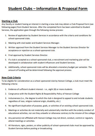 Student Clubs Information Proposal