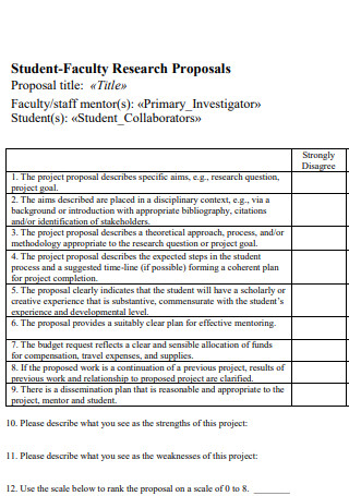 Student Faculty Research Proposals