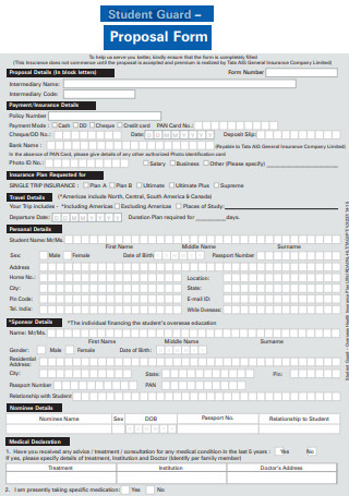 Student Guard Proposal Form