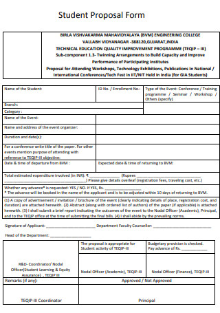 Student Proposal Form