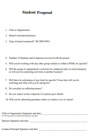 Student Proposal Format