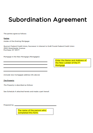 Subordination Agreement in PDF