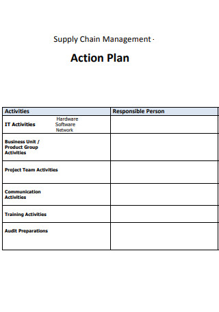 Supply Change Management Action Plan