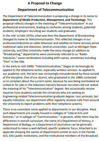Telecommunication Change Proposal