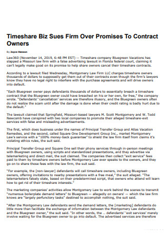 Timeshare Contract Owners