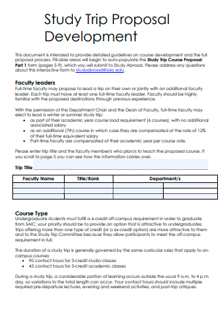 Trip Proposal Development