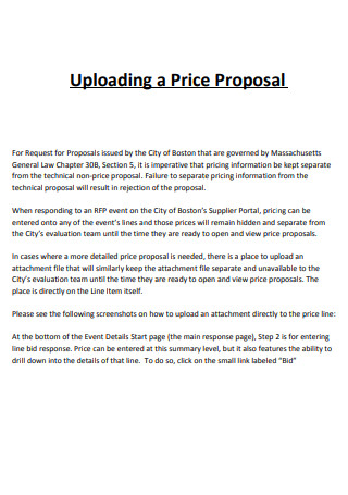 Uploading Price Proposal