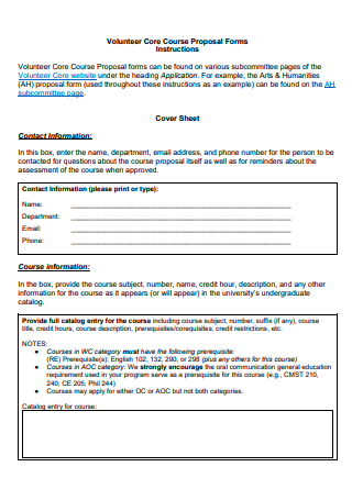 Volunteer Core Course Proposal Form