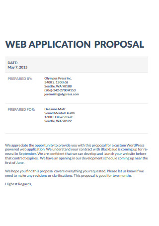 Web Application Client Proposal