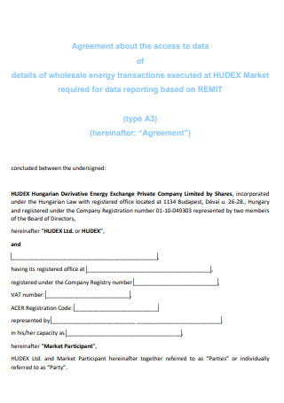 Wholesale Energy Transactions Agreement