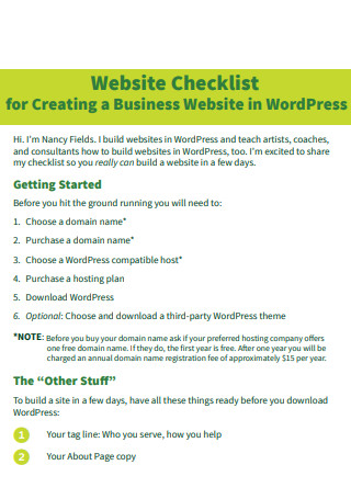 Business Website Checklist
