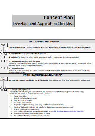 Concept Plan Checklist