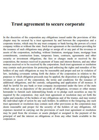 Corporate Trust Agreement