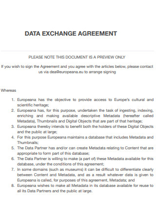 Data Exchange Agreement