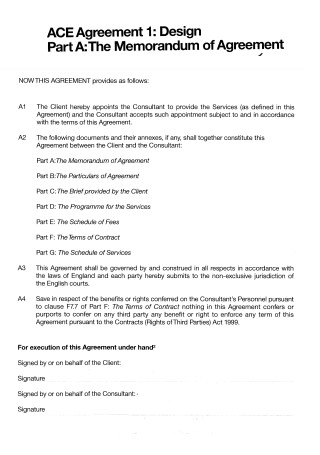Design Memorandum of Agreement