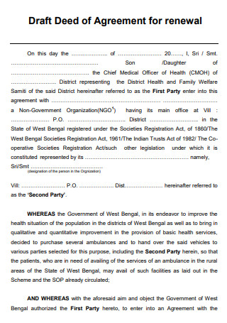 Draft Deed of Agreement
