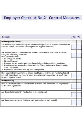 Employer Control Checklist