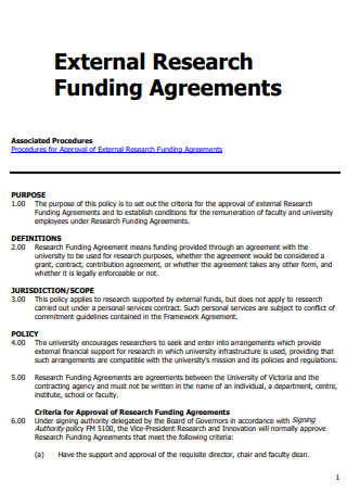 External Research Funding Agreement