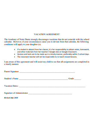 Formal Vacation Agreement