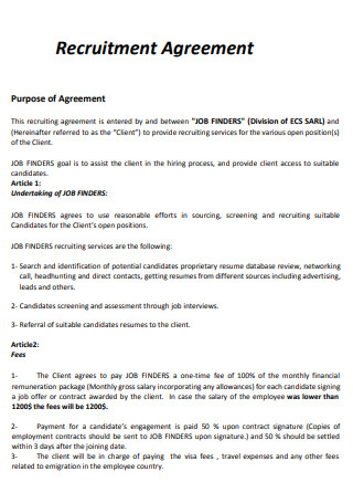 General Recruitment Agreement