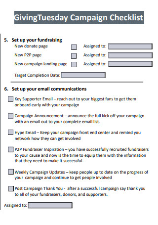Giving Tuesday Campaign Checklist