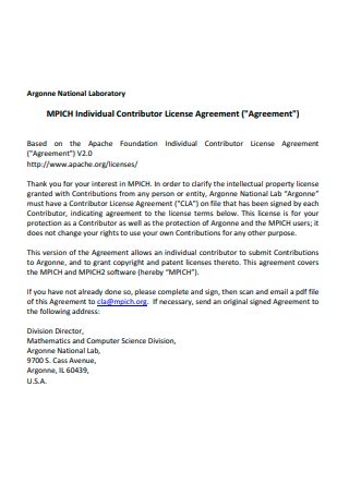 Individual Contributor License Agreement
