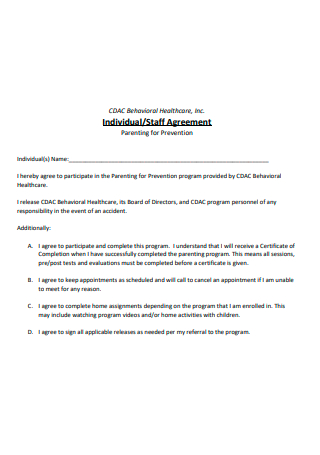 Individual Staff Agreement