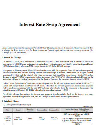 Interest Rate Swap Agreement