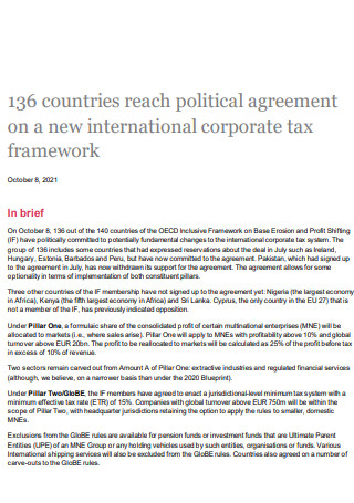International Corporate Tax Agreement