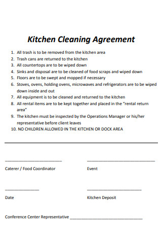 Kitchen Cleaning Agreement